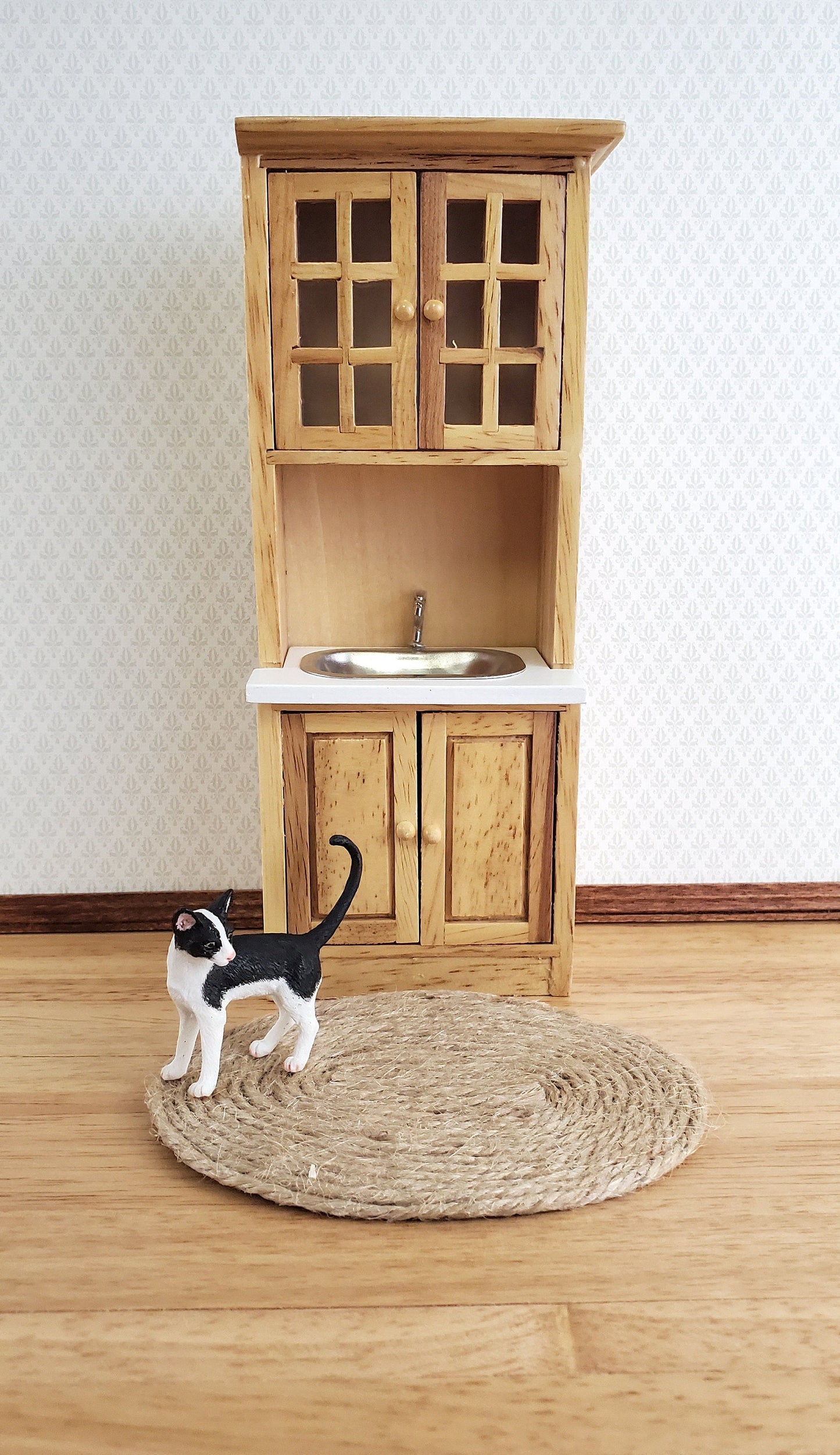 Dollhouse Miniature Oval Rush Mat Jute Twine Rug Small 1:12 Scale
