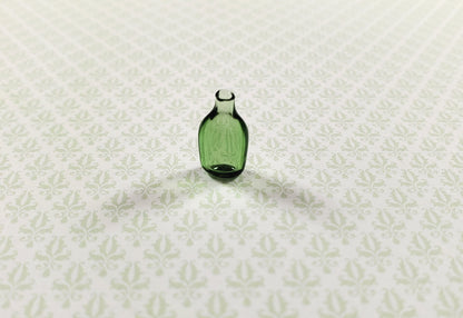 Dollhouse Green Glass Flask 1:12 Scale Miniature Kitchen