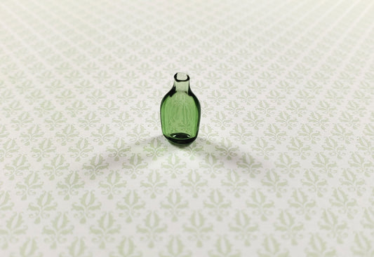 Dollhouse Green Glass Flask 1:12 Scale Miniature Kitchen