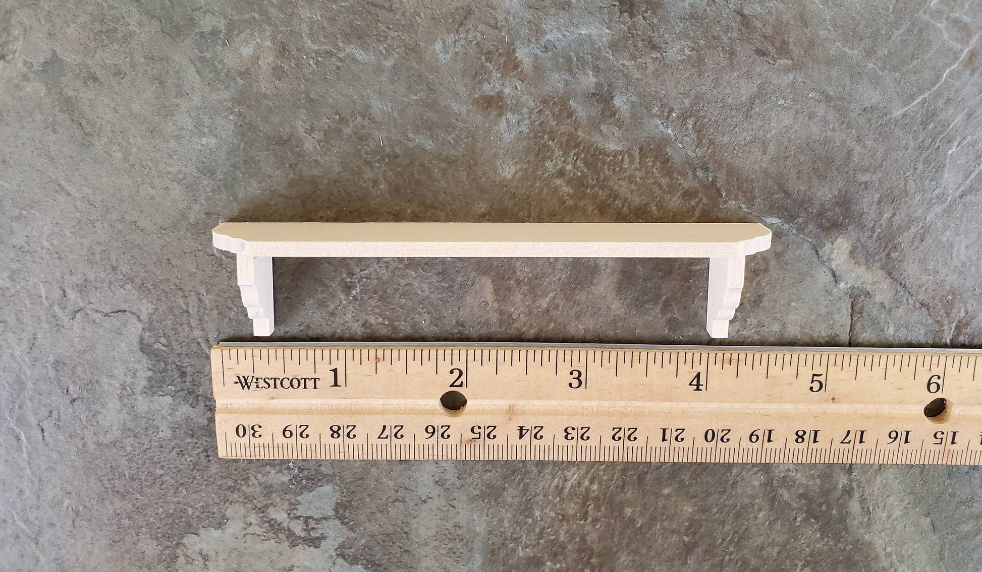 Dollhouse Miniature Wall Shelf Large Unfinished 1:12 Scale 4 3/8"