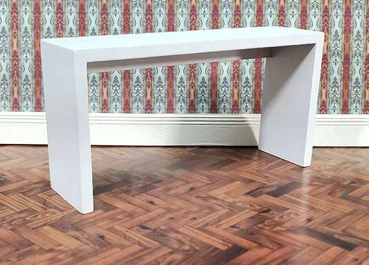 Dollhouse Console or Tall Sofa Table Modern White 1:12 Scale Miniature Furniture