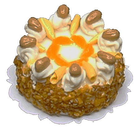 Dollhouse Walnut Topped Caramel Cake 1:12 Scale Miniature Dessert Food