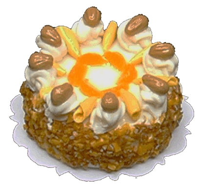 Dollhouse Walnut Topped Caramel Cake 1:12 Scale Miniature Dessert Food