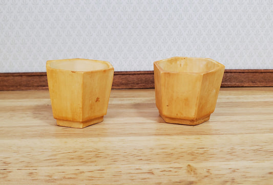 Dollhouse Large Garden Urn Planters x2 Aged Tan Finish 1:12 Scale Miniature