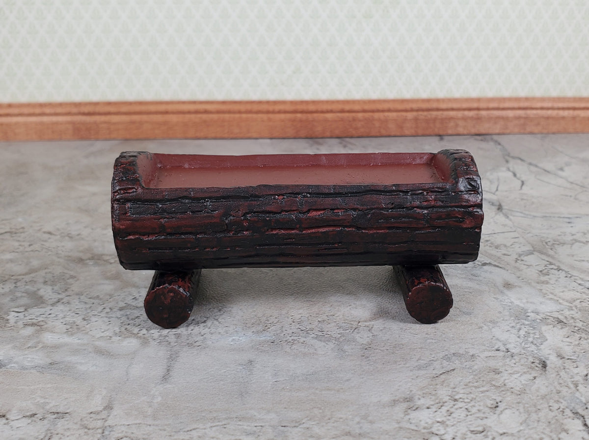 Dollhouse Log Planter Stand Ceramic 1:12 Scale Miniature Garden Flowers Plants