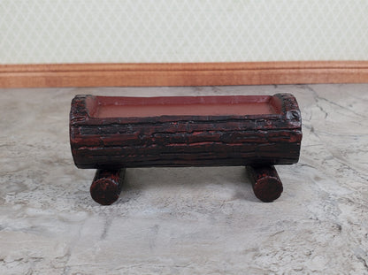 Dollhouse Log Planter Stand Ceramic 1:12 Scale Miniature Garden Flowers Plants