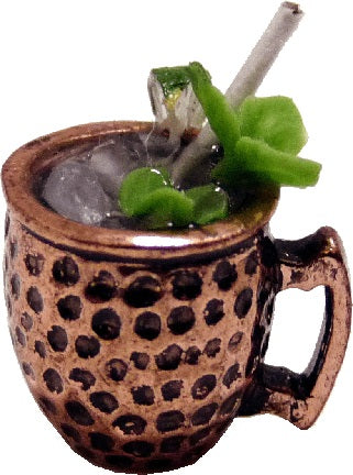 Dollhouse Moscow Mule Cocktail in Copper Mug 1:12 Scale Miniature Drink