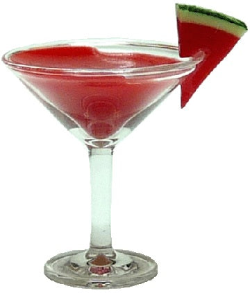 Dollhouse Watermelon Martini Cocktail 1:12 Scale Miniature Drink