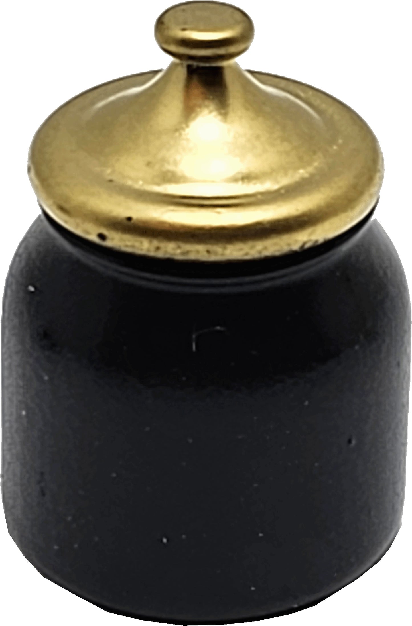 Dollhouse Black Glass Jar with Gold Lid 1:12 Scale Miniature Decoration Kitchen
