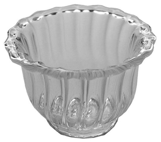 Dollhouse Glass Flared Ribbed Bowl 1:12 Scale Miniature Decor