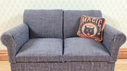 Dollhouse Halloween Black Cat Magic Pillow Handmade 1:12 Scale Miniature
