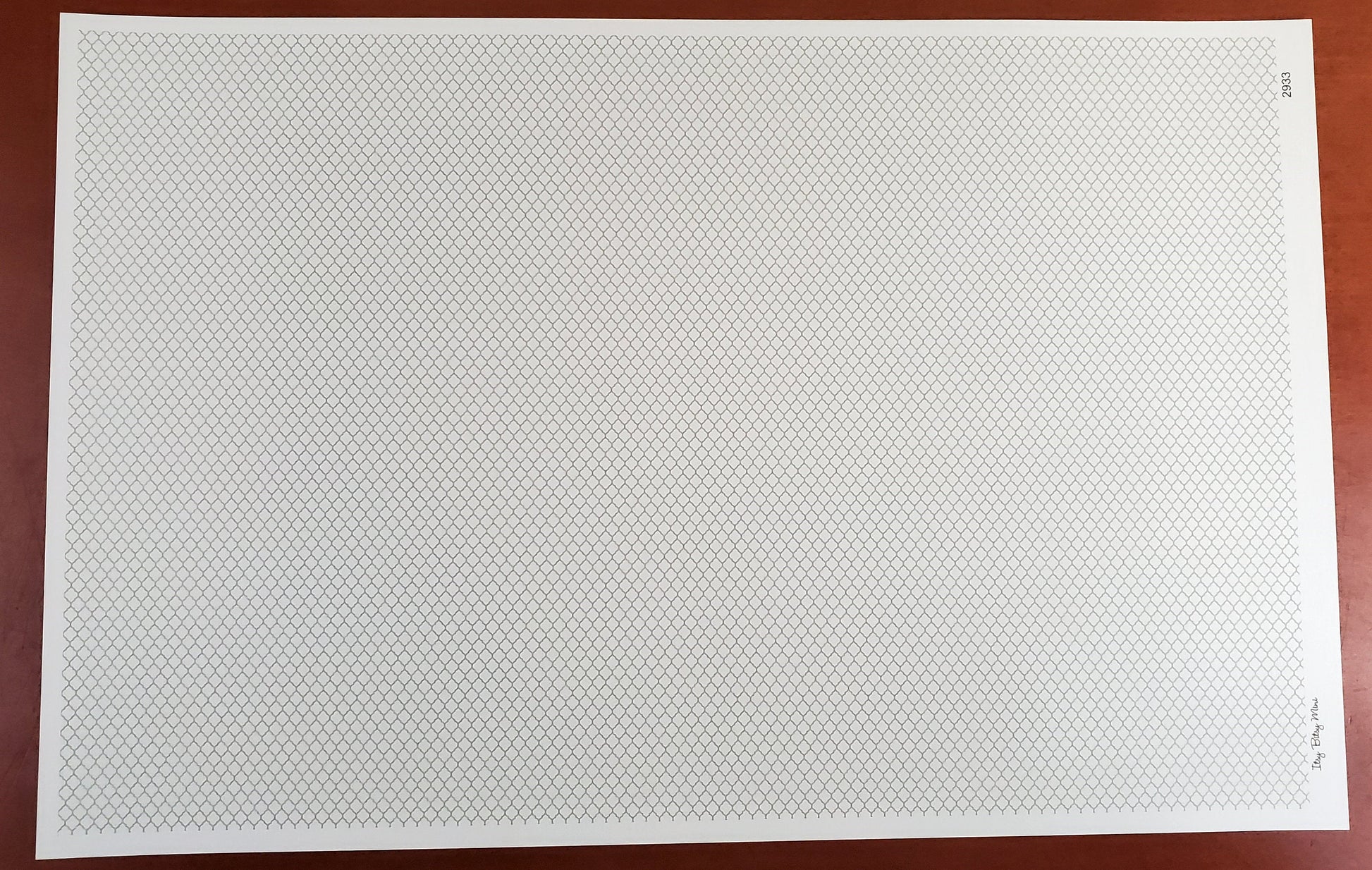 Dollhouse Tile Wallpaper or Flooring Trellis White Gray 1:12 Scale Itsy Bitsy Miniature