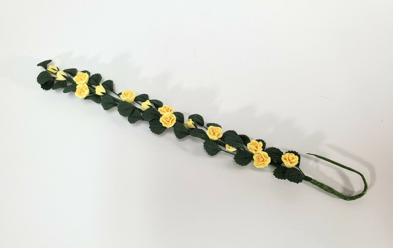 Dollhouse Climbing Yellow Roses Bendable 7" Clay Miniature Flowers Garden