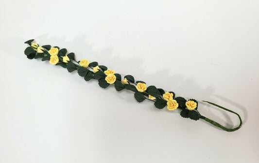 Dollhouse Climbing Yellow Roses Bendable 7" Clay Miniature Flowers Garden