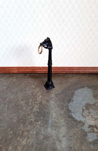 Dollhouse Miniature Horse Hitching Post 1:12 Scale Painted Black Metal
