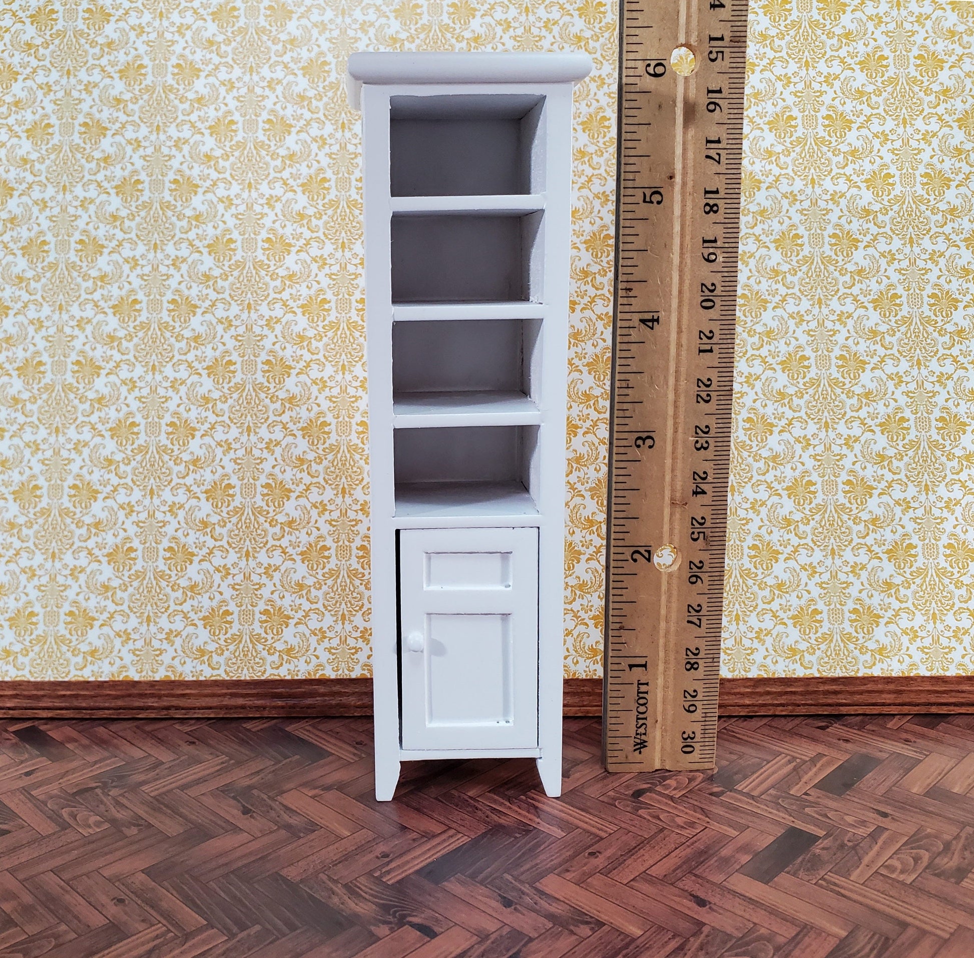 Dollhouse Cabinet for Bathroom Bedroom Kitchen Tall Narrow 1:12 Scale Miniature Furniture