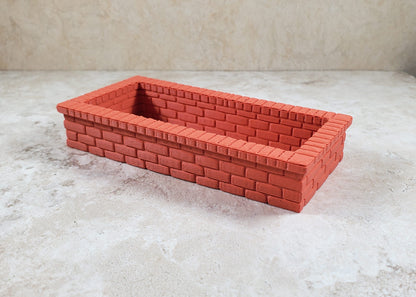 Miniature Brick Style Planter Flower Box 1:12 Scale Dollhouse Garden Decor