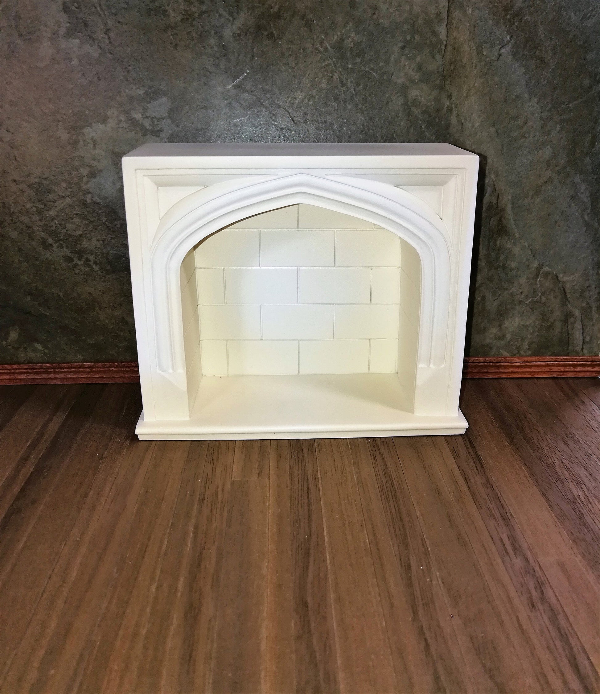Dollhouse Miniature Large Tudor Gothic Victorian Style Fireplace 1:12 Scale