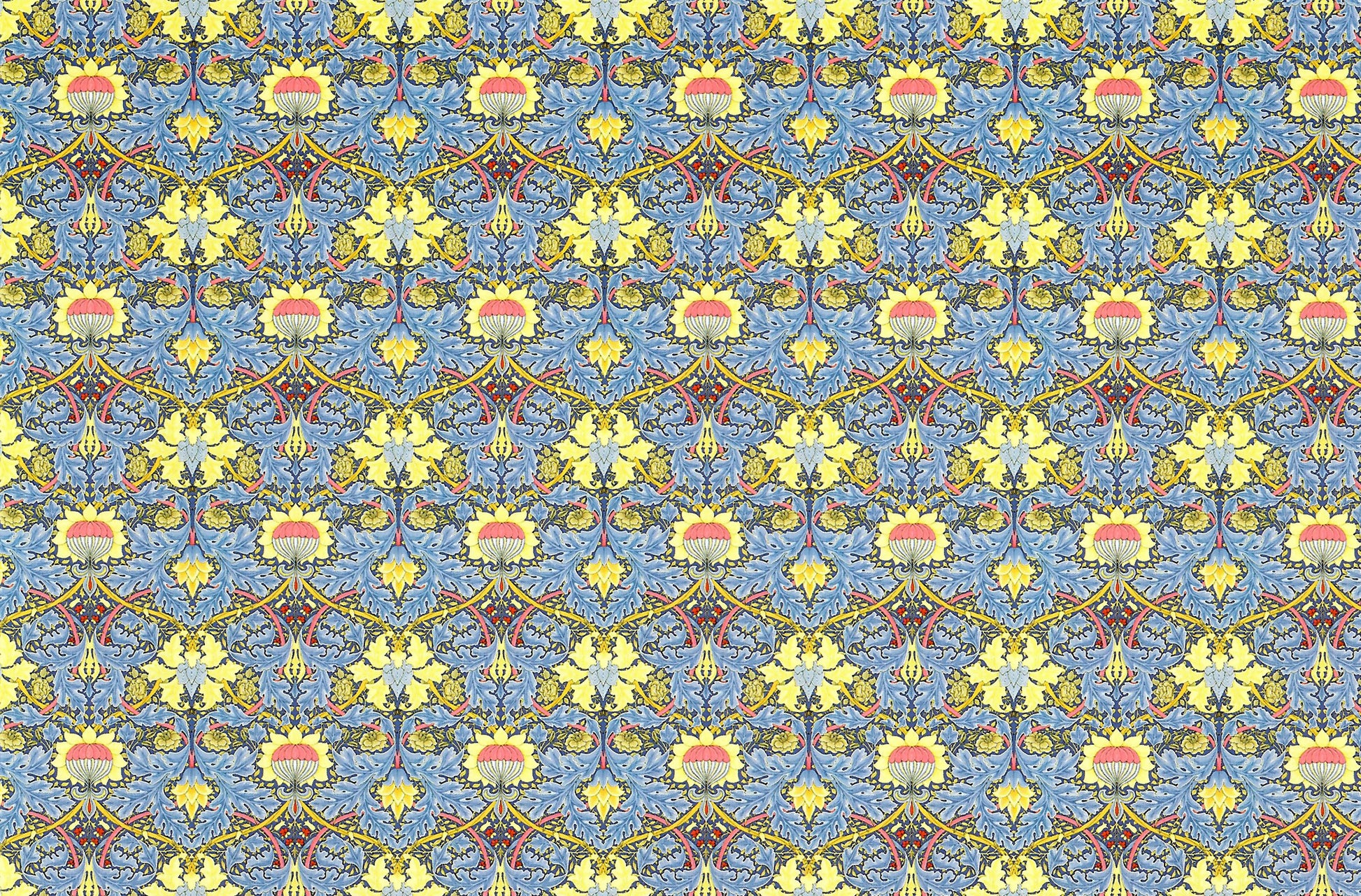 Dollhouse Wallpaper Victorian Morris Style Blue 1:12 Scale Miniature Itsy Bitsy