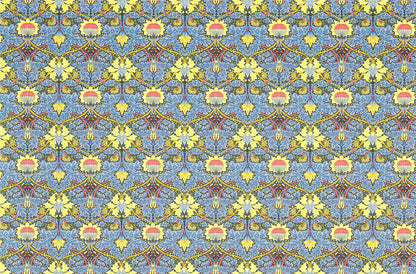 Dollhouse Wallpaper Victorian Morris Style Blue 1:12 Scale Miniature Itsy Bitsy