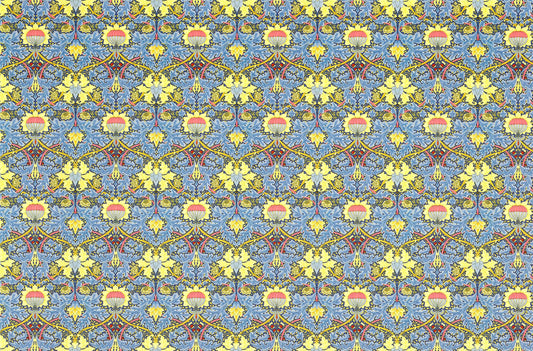 Dollhouse Wallpaper Victorian Morris Style Blue 1:12 Scale Miniature Itsy Bitsy