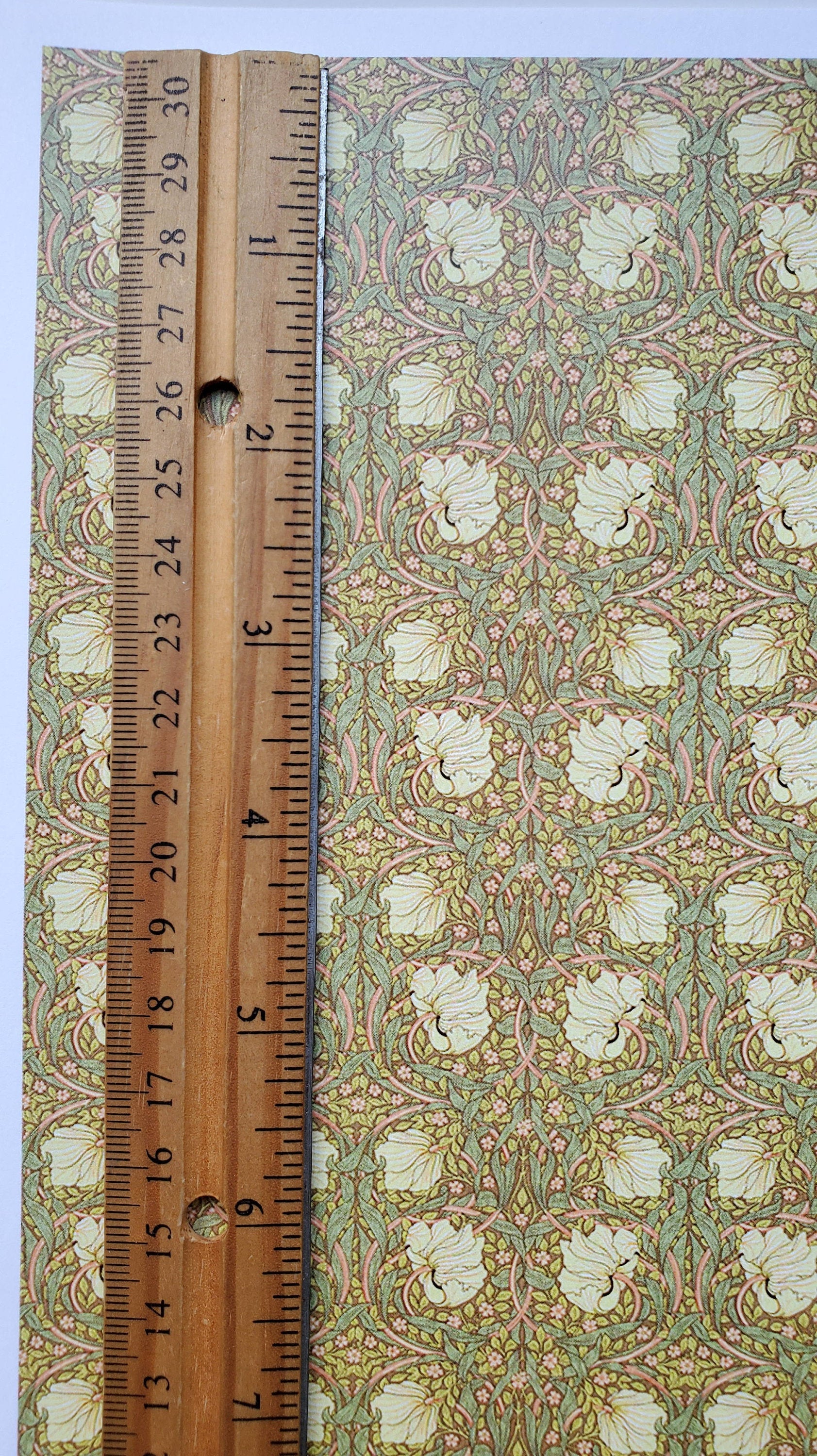 Dollhouse Wallpaper William Morris Art Nouveau Pimpernel Brown Floral 1:12 Scale Itsy Bitsy