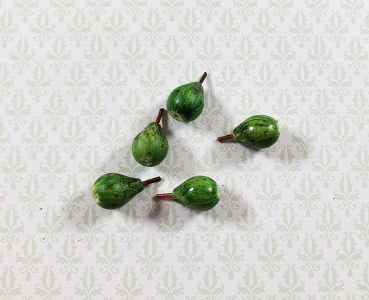 Dollhouse Green Pears Set of 5 1:12 Scale Miniature Kitchen Food