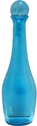 Dollhouse Tall Turquoise Blue Glass Decanter 1:12 Scale Miniature Dining Decor