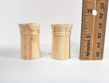 Miniature Wood Chimney Pots Smoke Stacks 2 Pieces 1:12 Scale Dollhouse