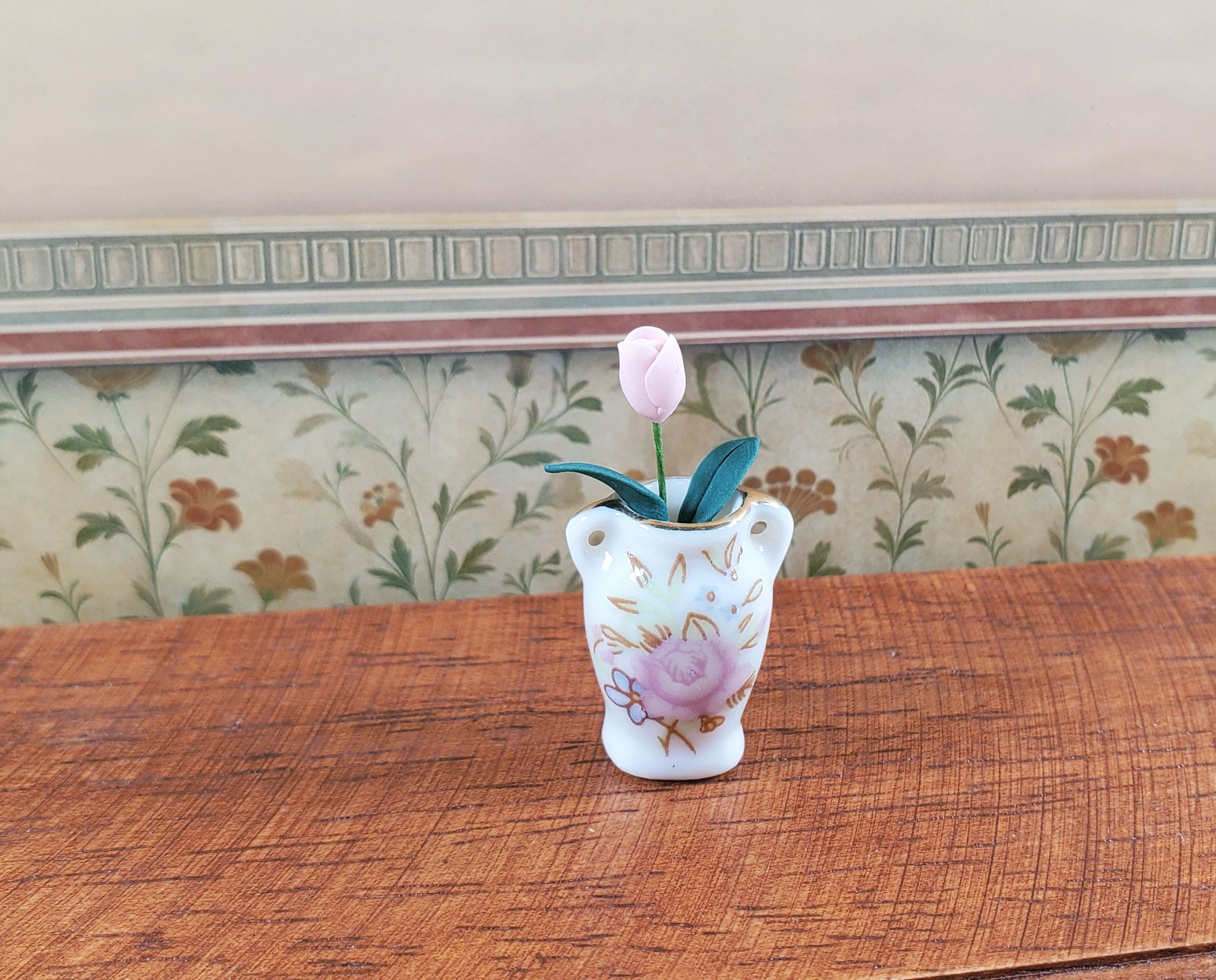 Dollhouse Light Pink Tulips Loose Bouquet One Dozen 1:12 Scale Miniature