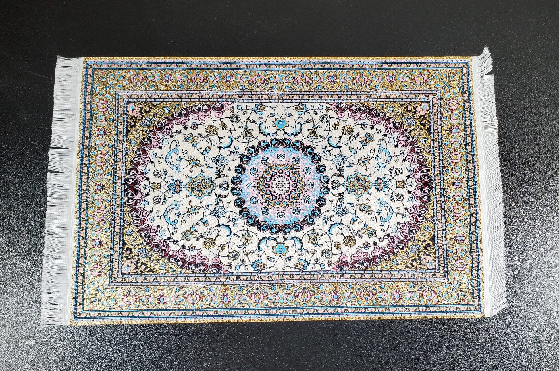 Dollhouse Large Rug Woven Fabric 9 3/4" x 5 7/8" 1:12 Scale Miniature Carpet