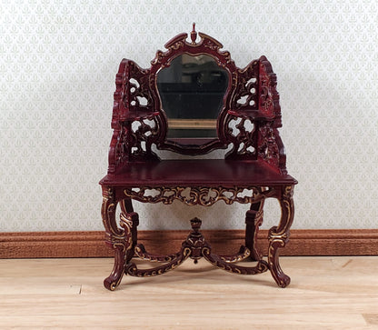 Dollhouse Vanity Dressing Table Mahogany Finish 1:12 Scale by Hansson Miniatures