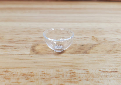 Dollhouse Clear Glass Bowl Medium Size 1:12 Scale Miniature Dishes