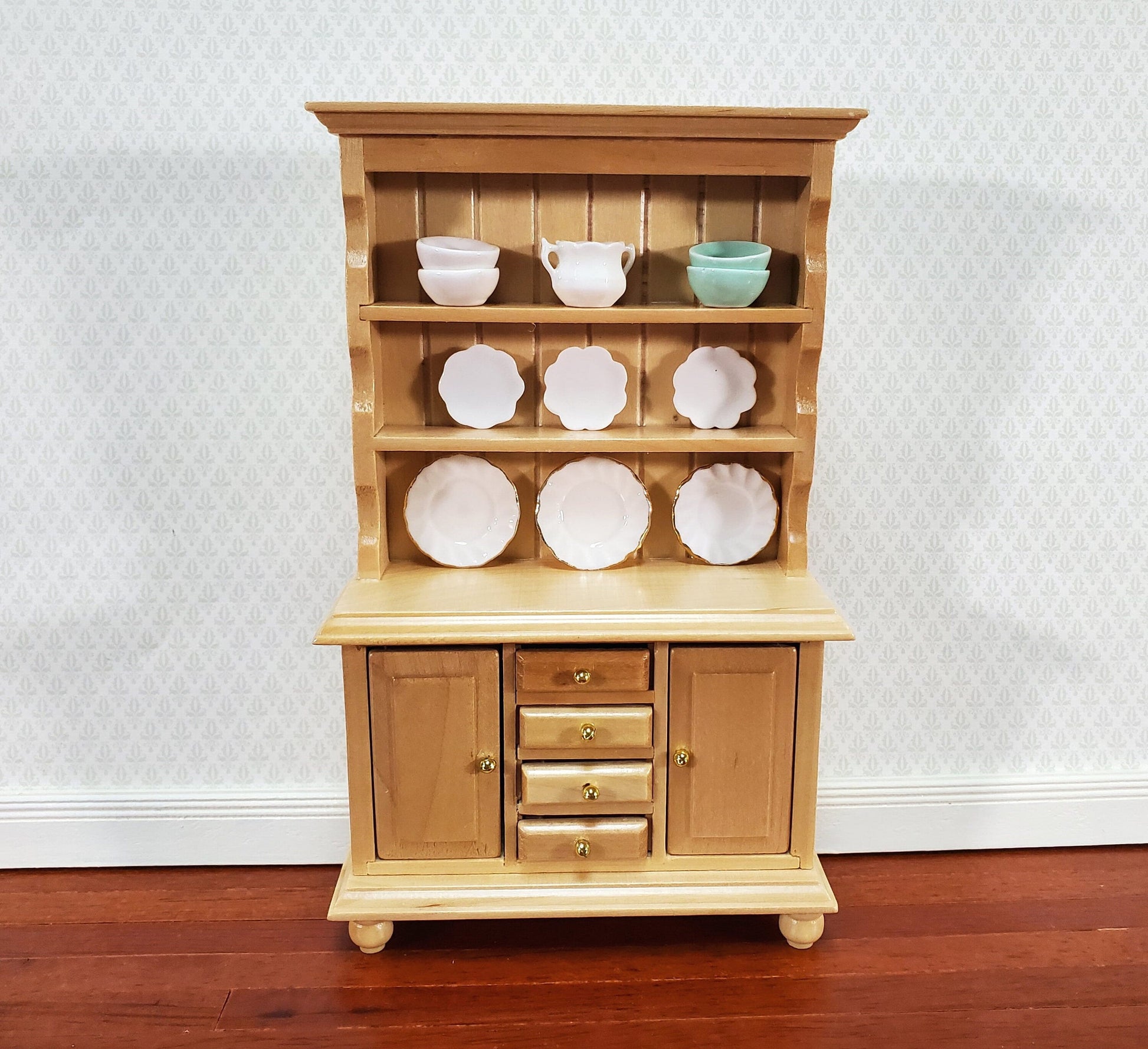 Dollhouse Welsh Kitchen Cabinet Cupboard Light Oak Finish 1:12 Scale Miniature Furniture