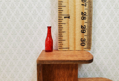 Dollhouse HALF SCALE Red Wine Bottle 1:24 Miniature Painted Glass