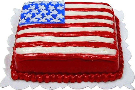 Dollhouse American Flag Sheet Cake 1:12 Scale Miniature Food Bakery Dessert