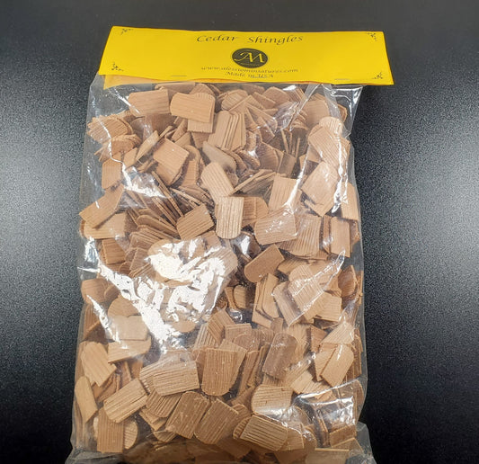 Dollhouse Miniature Shingles Cedar Wood Hexagon 1:12 Scale 1000 pieces Alessio