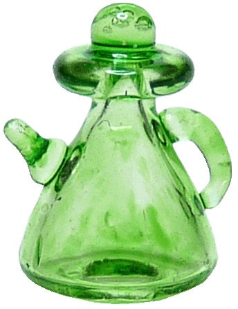 Dollhouse HALF SCALE Green Glass Teapot 1:24 Miniature Kitchen