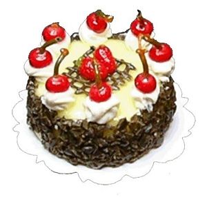 Dollhouse Cherry Chocolate Cream Decor Cake 1:12 Scale Miniature Dessert