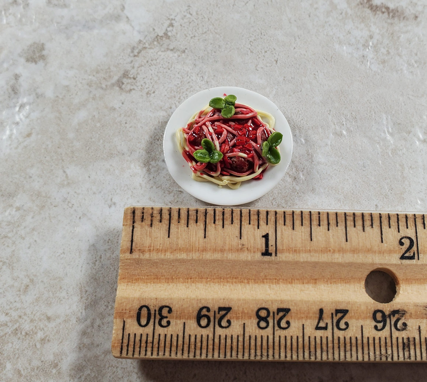 Dollhouse Spaghetti with Basil 1:12 Scale Miniature Kitchen Food