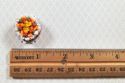 Dollhouse Fruit Topped Cake Sliced 1:12 Scale Miniature Dessert Food Bakery