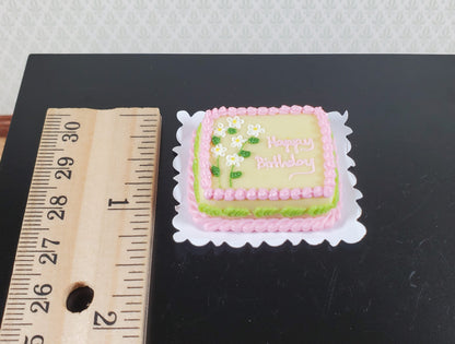 Dollhouse Birthday Sheet with Flowers 1:12 Scale Miniature Food Bakery