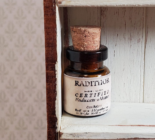 Tiny Potion Jar Radithor Tonic Bottle with Cork Dollhouse Miniature Halloween