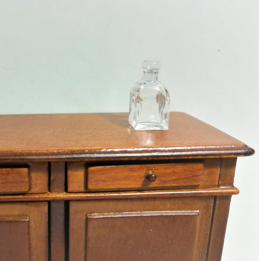 Dollhouse Miniature Glass Decanter Bottle with Stopper Clear 1:12 Scale