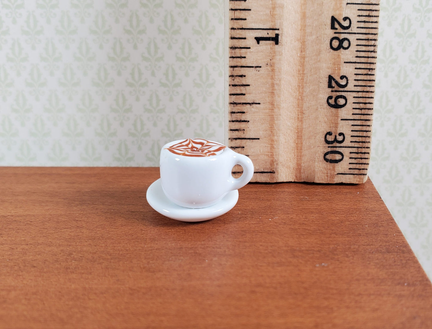 Dollhouse Latte Espresso Coffee in Ceramic Mug 1:12 Scale Miniature
