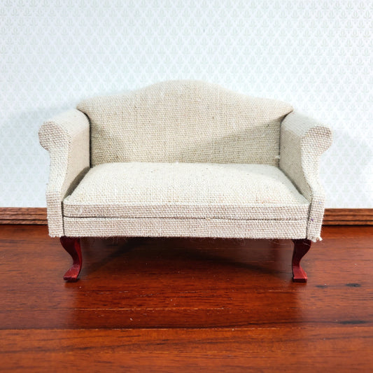 Dollhouse Sofa Couch Muslin Style Natural Fabric 1:12 Scale Miniature Furniture