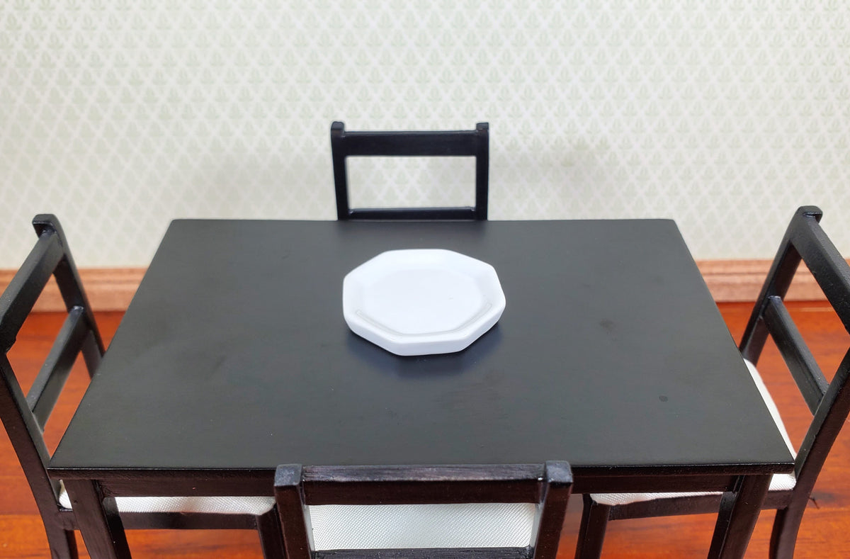 Dollhouse White Ceramic Platter Large 1:12 Scale Miniature Tray