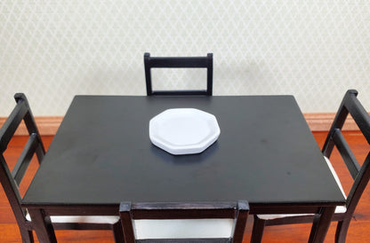 Dollhouse White Ceramic Platter Large 1:12 Scale Miniature Tray