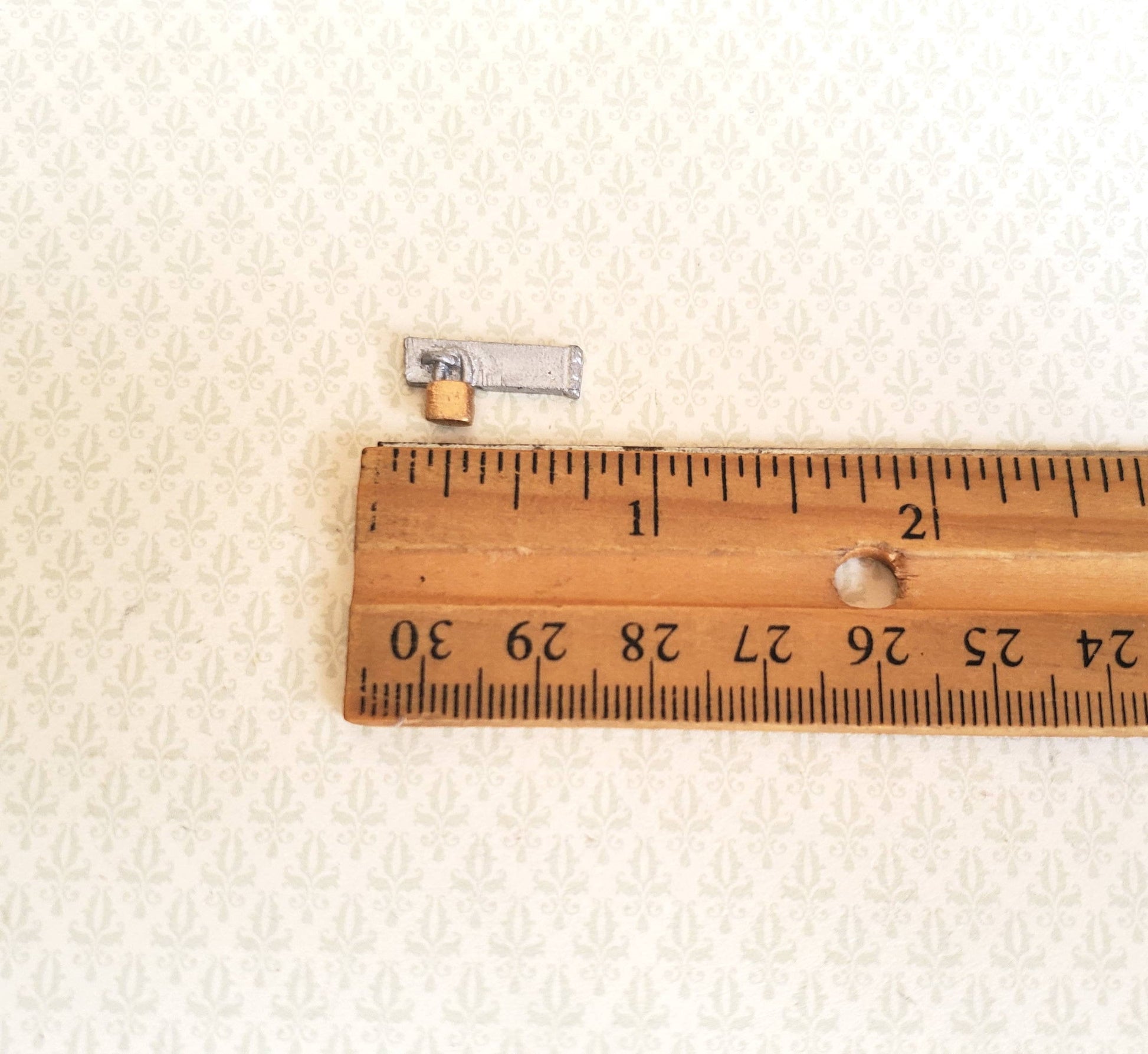 Dollhouse Miniature Padlock with Plate Hasp 1:12 Scale Metal