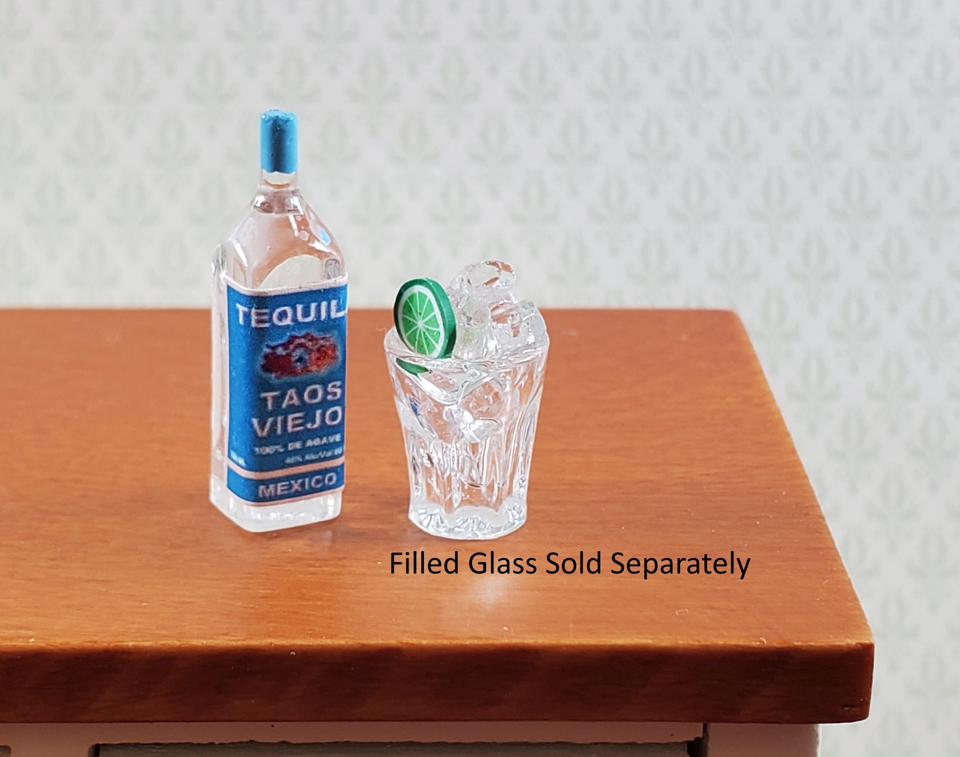 Dollhouse Bottle of Tequila White 1:12 Scale Miniature Drinks Handmade